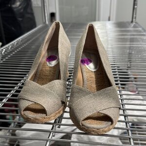 Adrienne Vittadini Tan Peep-Toe Espadrilles